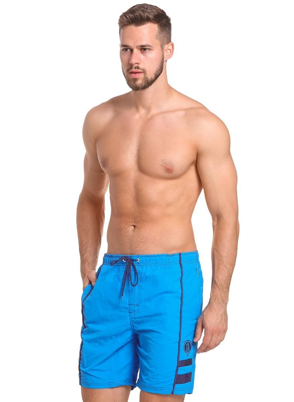 Мужские шорты для пляжного отдыха (Размер: L) (Цвет: голубой)