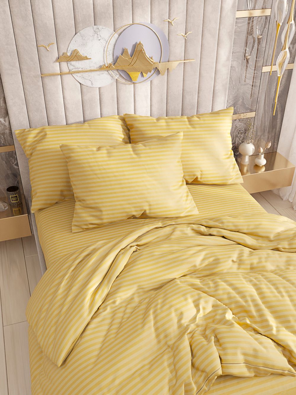 Простынь на резинке Сказка "Amoroso" 120х200 см, поплин