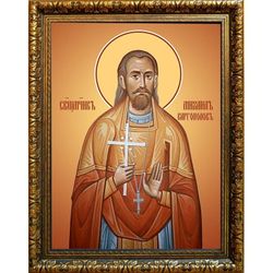 Михаил Каргополов, священномученик пресвитер. Икона на холсте.
