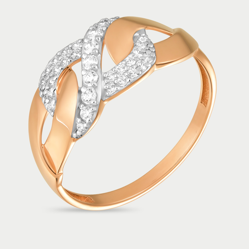 Кольцо из розового золота 585 пробы с фианитами для женщин (арт. 70226700)