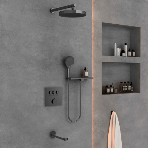 Душевой комплект Vincea Inspire VSFW-431I2RGM встраиваемый, вороненая сталь