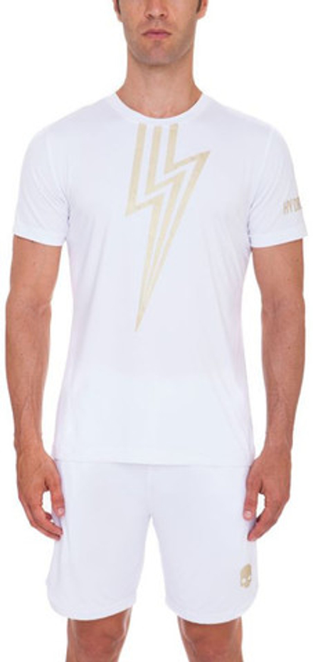 Мужская теннисная футболка Hydrogen Flash Tech T-Shirt - белый, Золотой