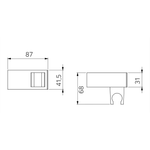 Держатель DS, с регулируемым наклоном, квадратный, хром, LUX-DS1026-CR