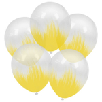 Воздушные шары Орбиталь с рисунком Жёлтый браш, 5 шт. размер 12" #811011
