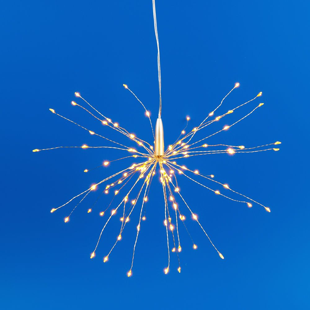 ULD-H3030-150-DTA-3AA-RC WARM WHITE IP20 FIREWORKS Фигура светодиодная Фейерверк на батарейках 3AA не в-к. 30х30см. Подвесная. 120 светодиодов. Теплый белый свет. Пульт ДУ в-к. Провод прозрачный. TM Uniel