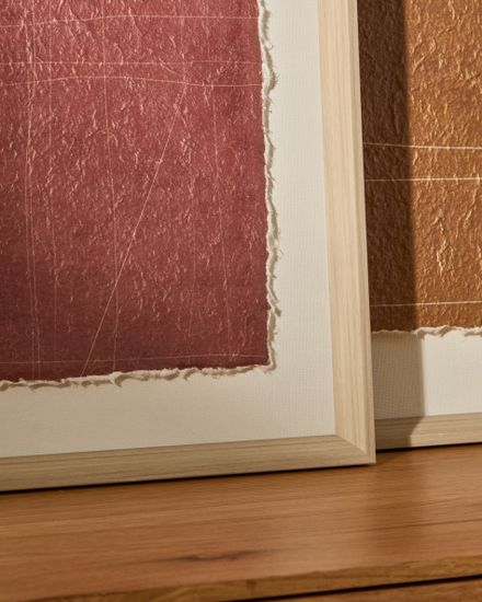 Картина Durkan бордового цвета на переработанной бумаге 30 x 40 см