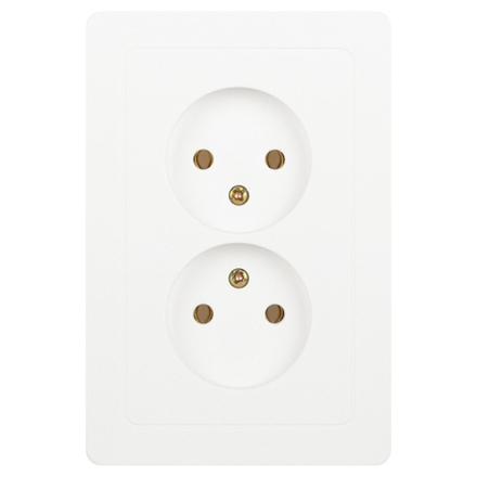 Розетка Intro Style 7-204-01 двойная без заземления 2х2P 16А-250В IP20 СУ белый