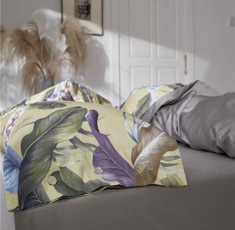 Комплект постельного белья ZEPHYR HOME ЕВРО пг. Мако-Сатин,Египетский хлопок Желтый