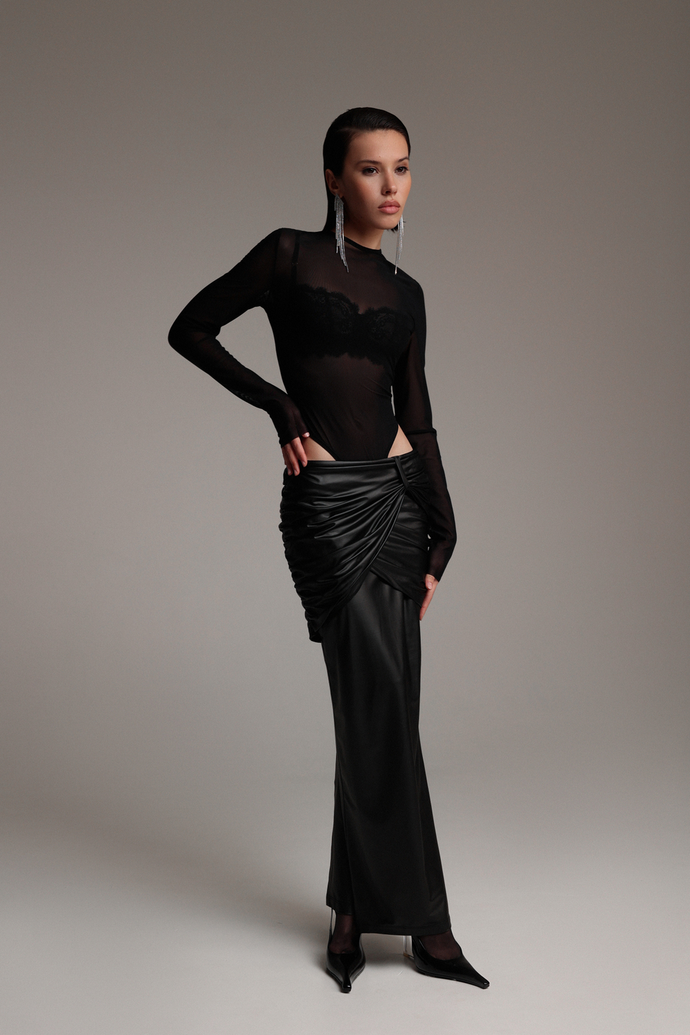 Юбка-лента из экокожи