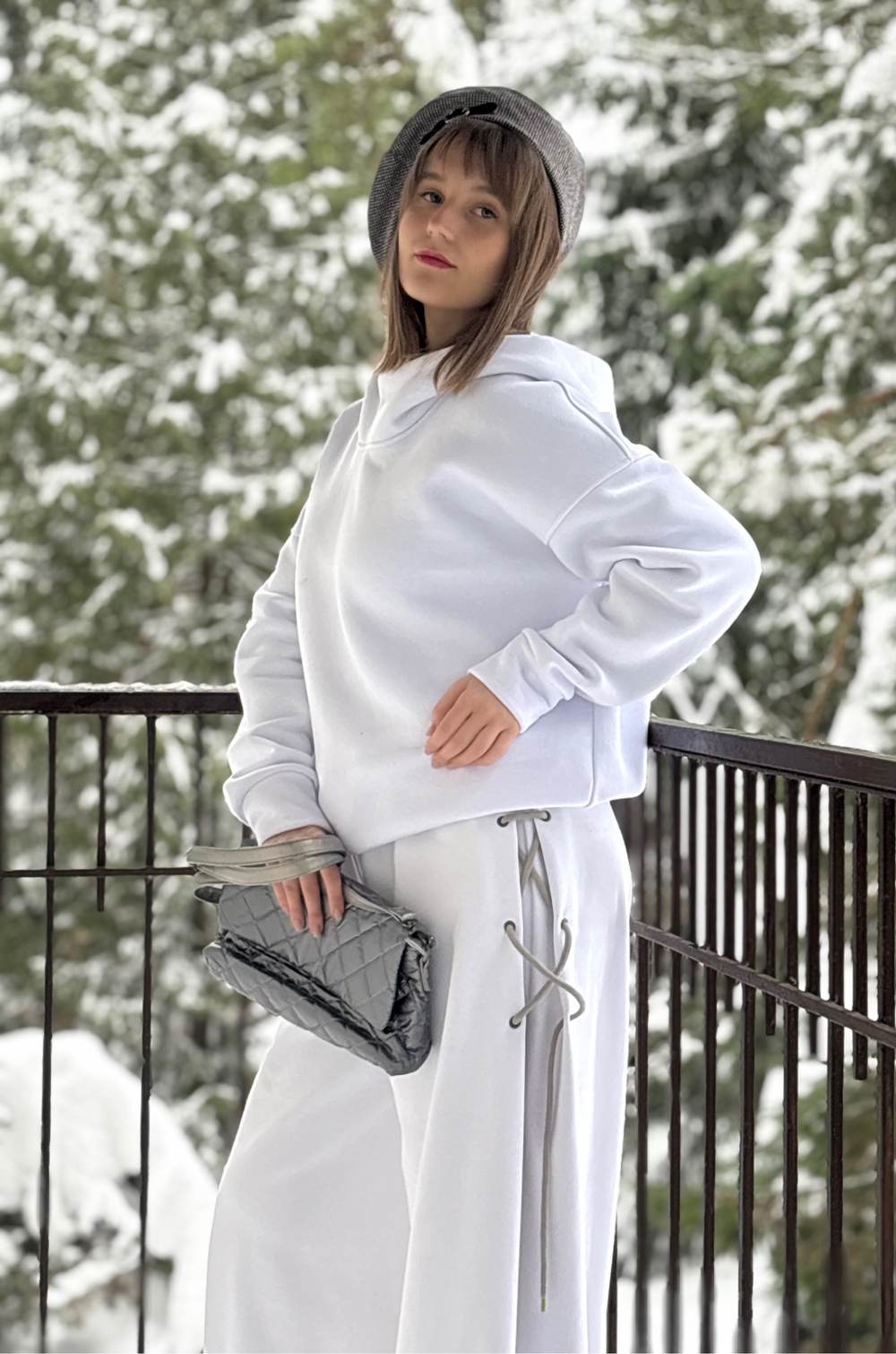 Худи / белый/ унисекс / начес