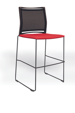 Web стул на полозьях кухонный/барный со спинкой-сеткой