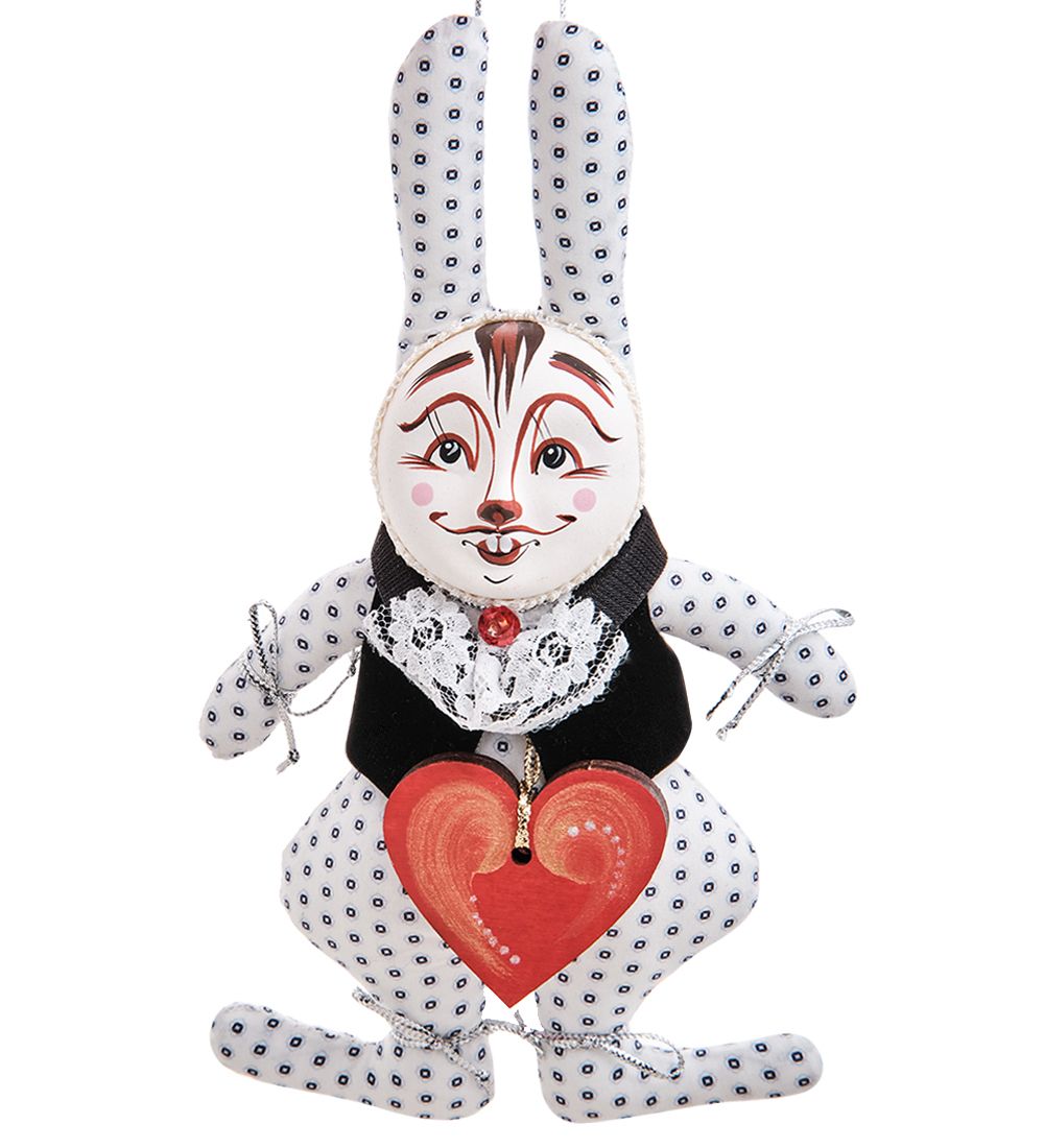 RK-457/6 Кукла подвесная «Кролик с воротником жабо в жилете»