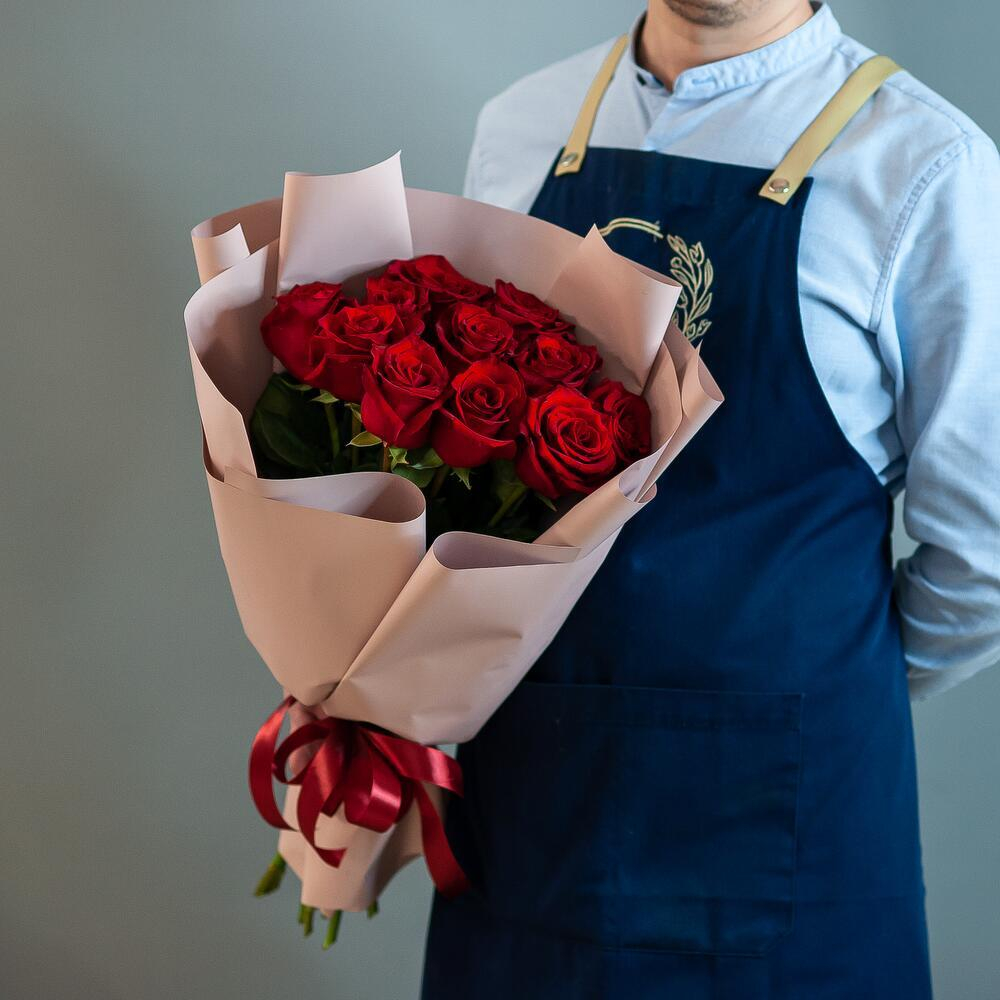 Букет из 11 красных роз Эквадор премиум упаковке