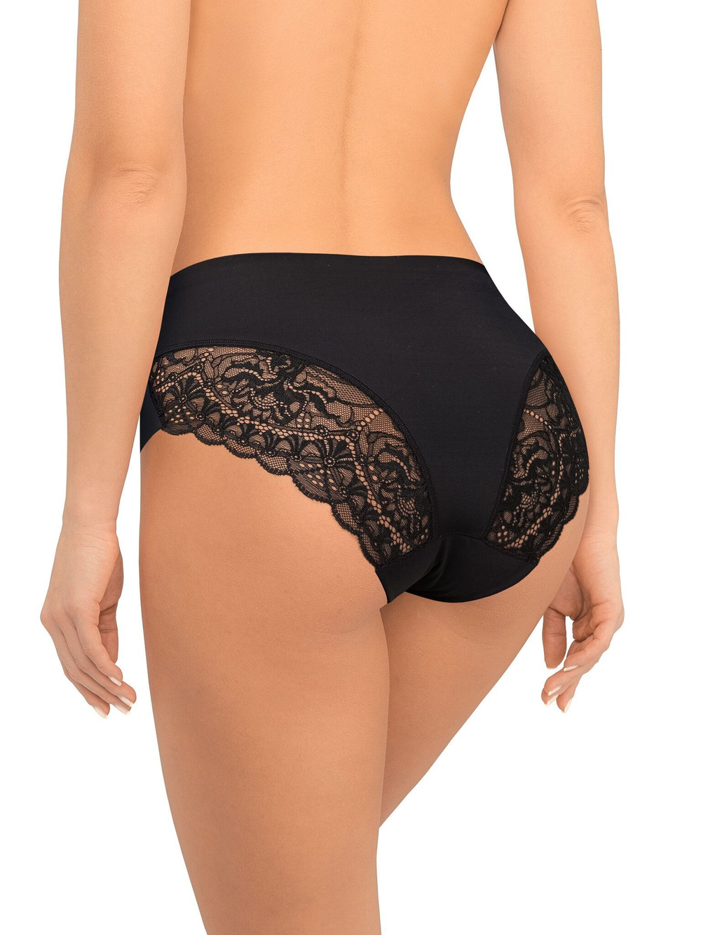 Трусики-макси из микрофибры с кружевными элементами (Размер: XL) (Цвет: бежевый)