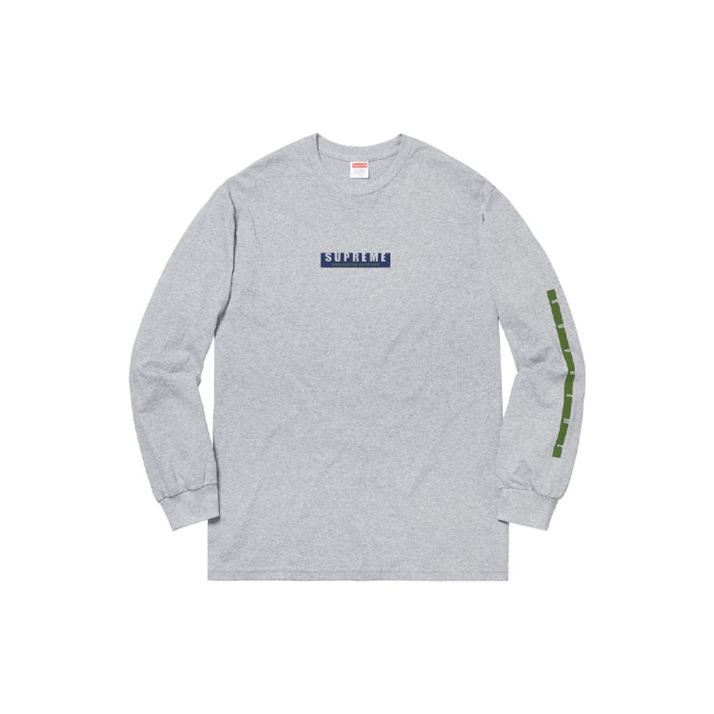 Supreme FW18 1994 L/S Tee Heather Grey Logo T