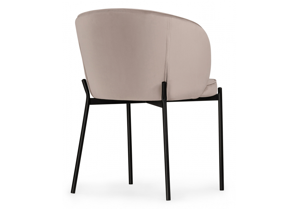 Стул на металлокаркасе Woodville Нейл латте, черный, ножки черные