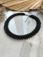 Колье из бисера "Змейка" ручной работы, цвет - Бронза тёмная