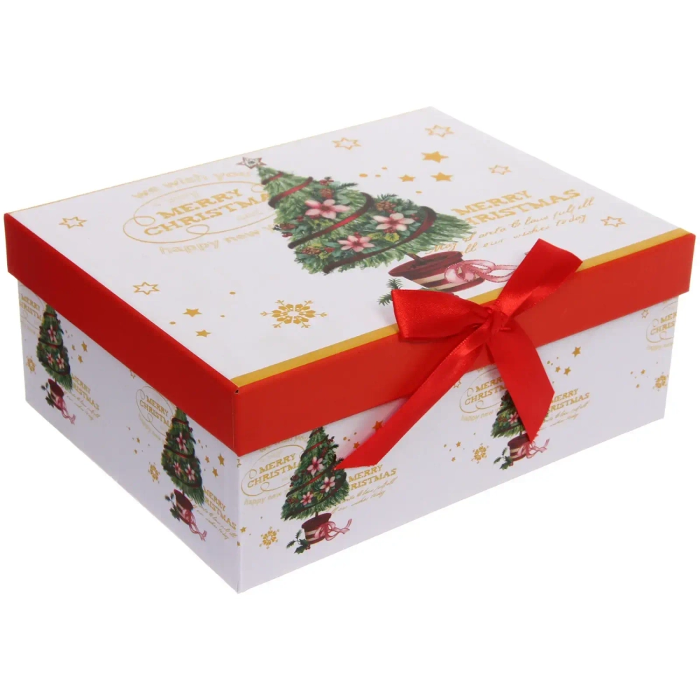 Кружка керамическая 300мл «Ёлочка» с ложкой и подставкой для пакетиков в подарочной коробке