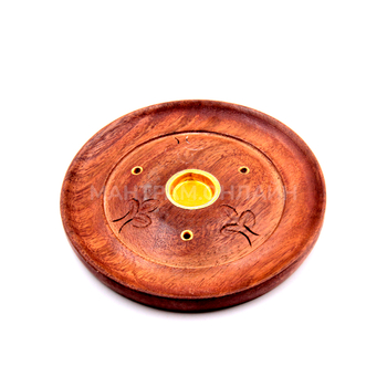 Подставка под благовония Тарелочка из дерева с резьбой d = 10 см