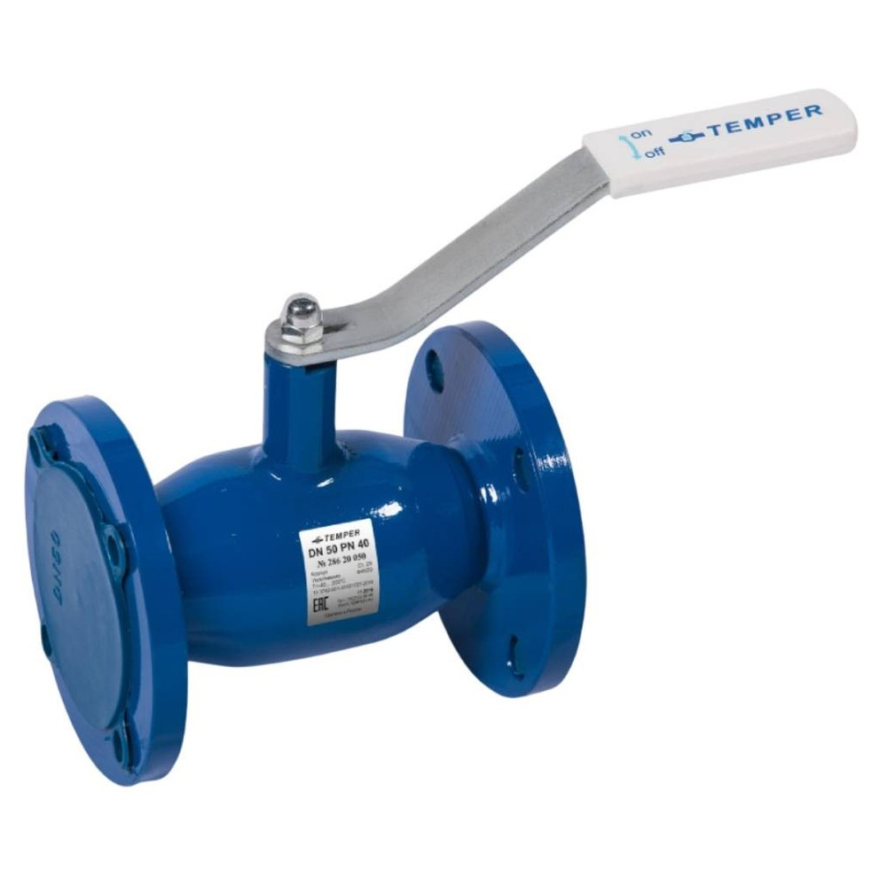 Кран шаровый TEMPER DN20 PN40 с/проходной фланцевый, 28320020