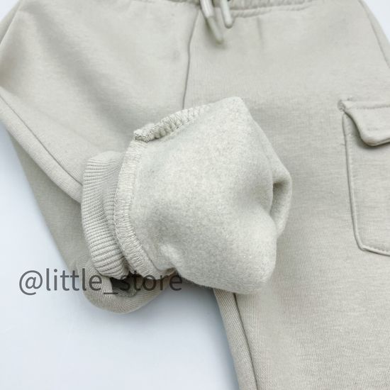 Джоггеры из футера с начесом, Оливка