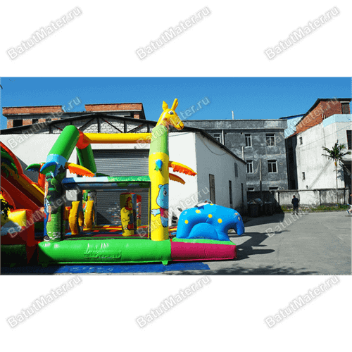 Коммерческий надувной батут "В гостях у жирафа", 9x4x5 м