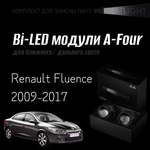 Bi led линзы 3.0 для фар на Renault Fluence 2009-2017, би лед линзы Statlight A-Four, комплект 2 шт