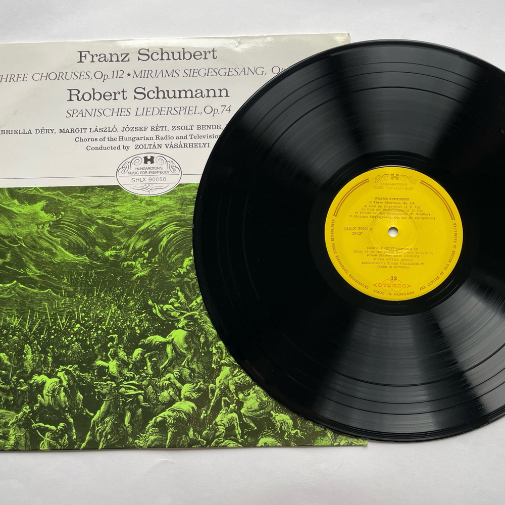 Винтажная виниловая пластинка LP Franz Schubert Шуберт, Robert Schumann Шуман, Spanisches Liederspiel Op. 74 (Венгрия)