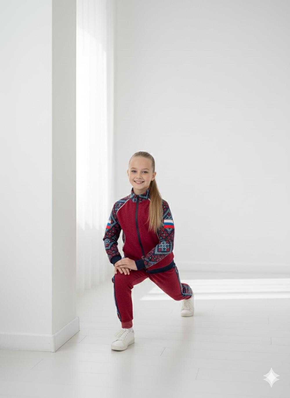 Red sports team suit with Ethnic pattern