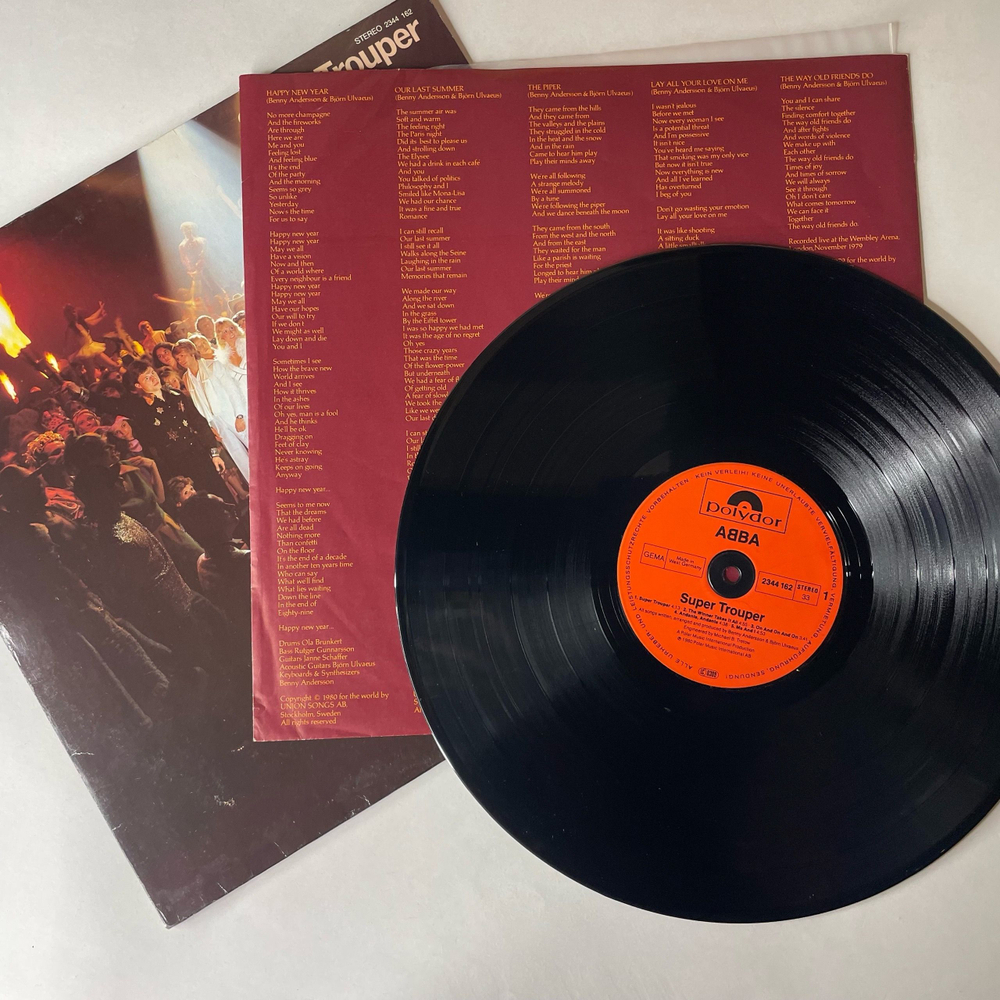 Винтажная виниловая пластинка LP ABBA Super Trouper (Германия 1980) The Winner Takes It All