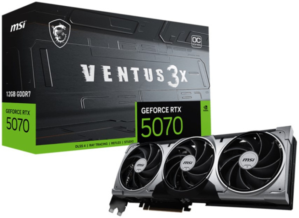 Видеокарта MSI GeForce RTX 5070 VENTUS 3X OC (RTX 5070 12G VENTUS 3X OC)