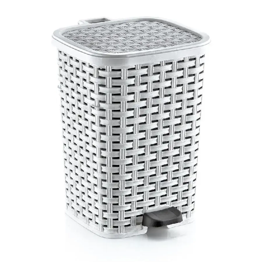 Ведро мусорное с педалью 6 л плетёное белшт
