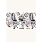 Блокнот А5, гребень, Апплика, мелованный картон, ВД лак, 48 л., клетка, "Парусники"