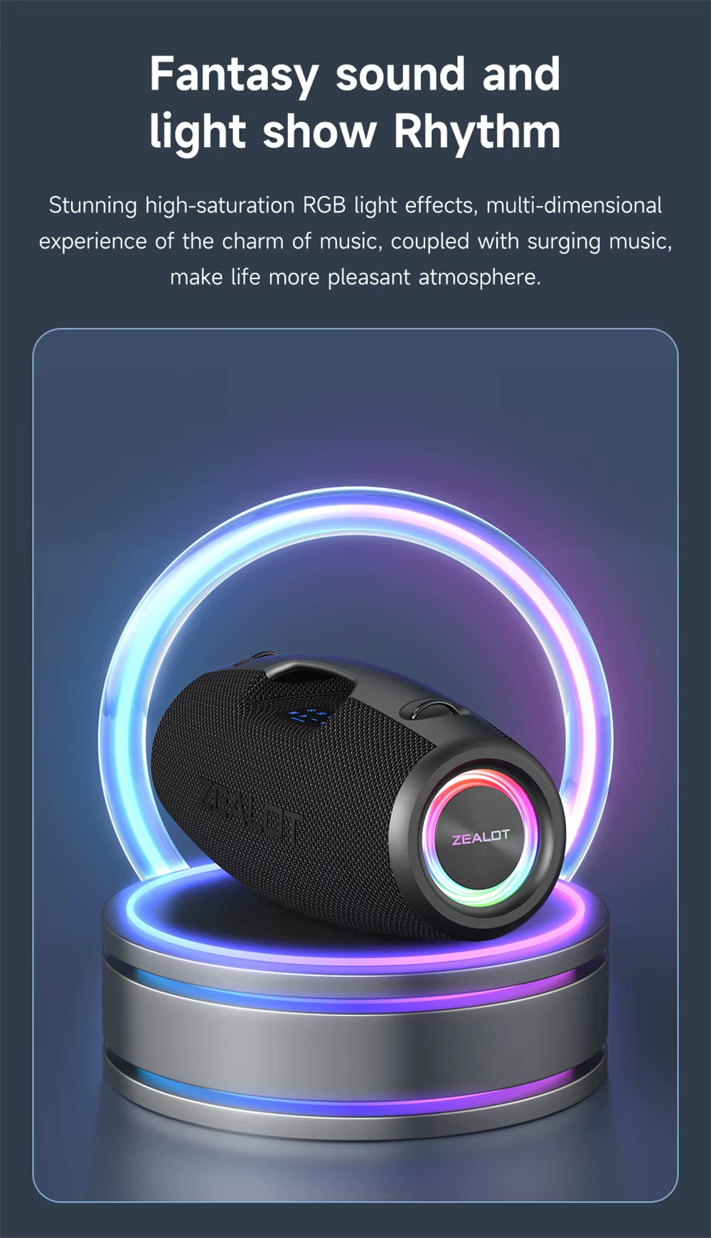 Колонка Zealot S78, Bluetooth 5.2, TWS (Blue)