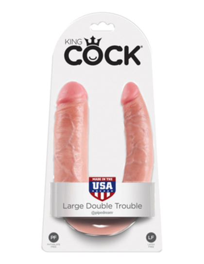 King Cock U-Shaped Large Double Trouble - Двойной фаллоимитатор