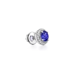 Серьги из платины с бриллиантами и синим танзанитом, Tiffany 💎Soleste. В наличии