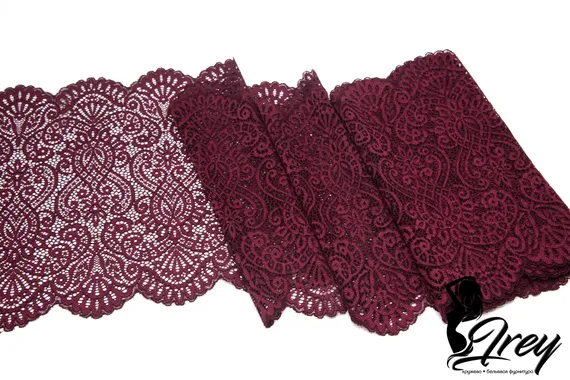 03-251 ОПТ Кружево эластичное 22 см, бордо