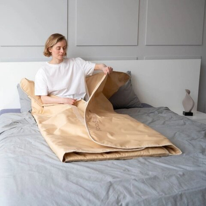 Термоодеяло для обертывания  косметологическое с ИК прогревом домашняя сауна  220*180, 9 реж. 2 независимые зоны нагрева