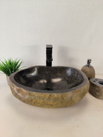 Раковина из речного камня RS-65995 46х33х15 из натурального камня