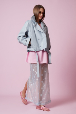 Куртка из эко-кожи голубая