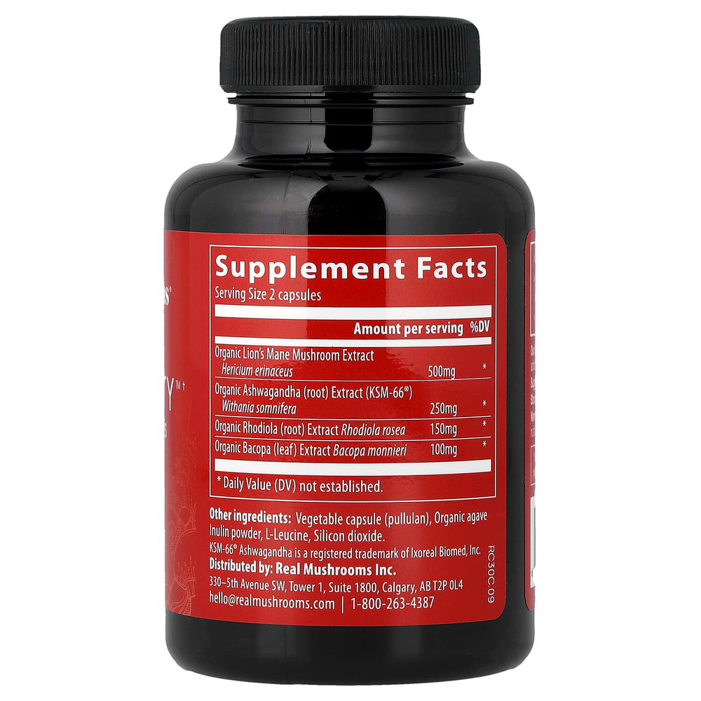 Real Mushrooms, RealClarity™, грибы и травы, 60 капсул
