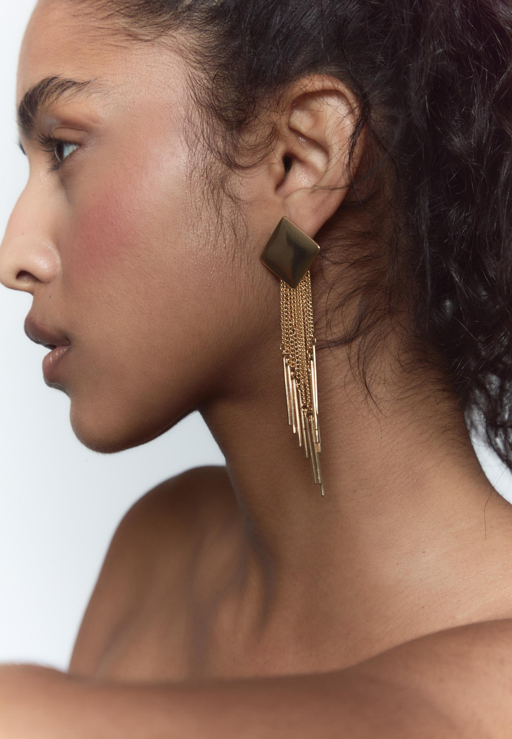 STRADIVARIUS Каскадные серьги-цепочки, золотой