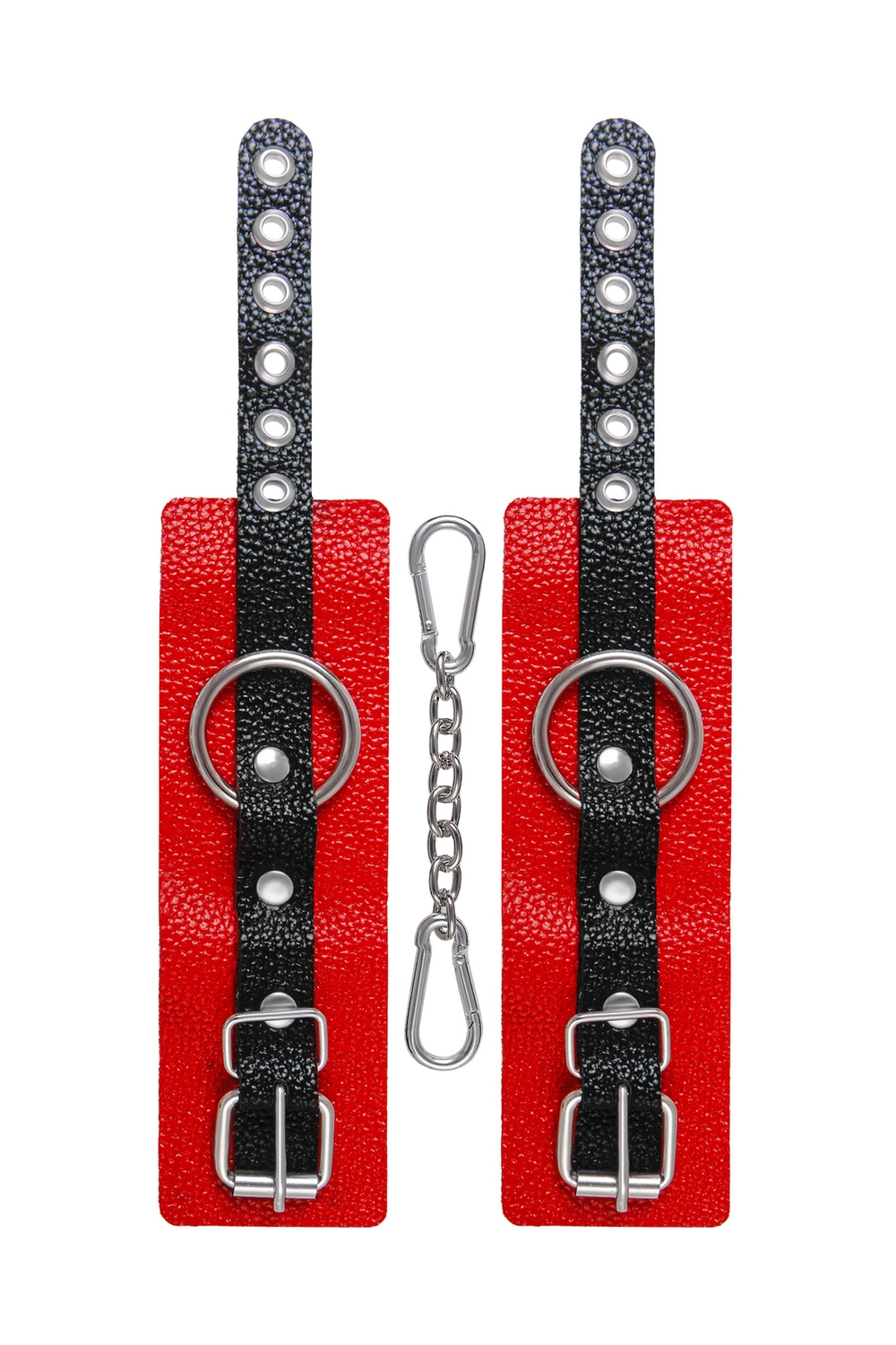 Наручники Pecado с одним ремешком с люверсами красные 18 см