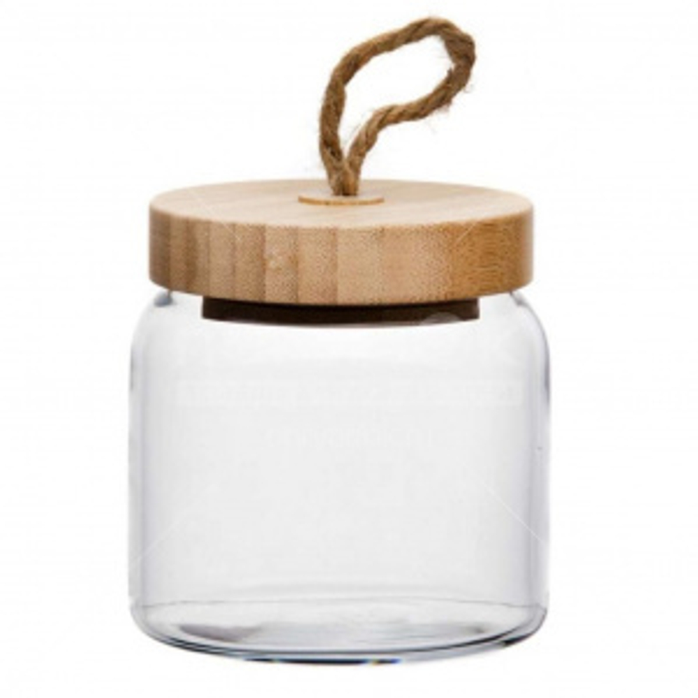 Банка с крышкой «Вуди»стекло,дерево; 0,575л; D=9,H=10см (81269182)