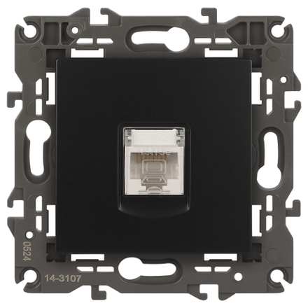 Розетка ЭРА Elegance 14-3107-05 информационная RJ45 IP20 антрацит