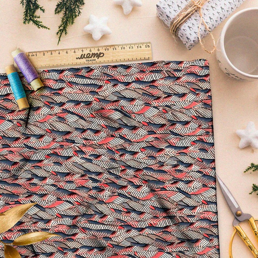 Ткань премиум бифлекс полосатый мир комбинаций