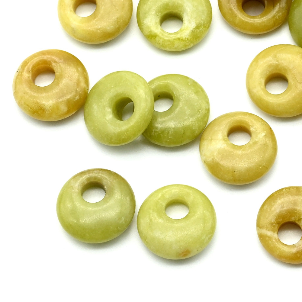 бв18-зж Бублик вытянутый 18мм, зеленый жадеит