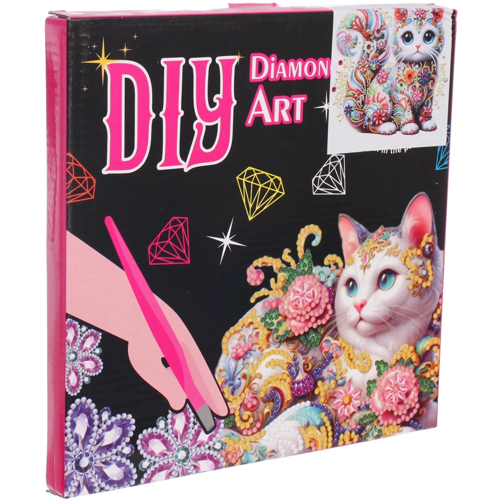 Набор для творчества на акриловой подставке «DIAMOND», кошечка, 24.5*24.5см, (коробка)