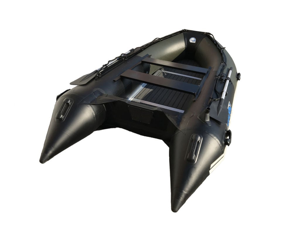 Лодка ПВХ STORMLINE Flexiteek 380 (черно-зеленая/красно-черная) (2024)