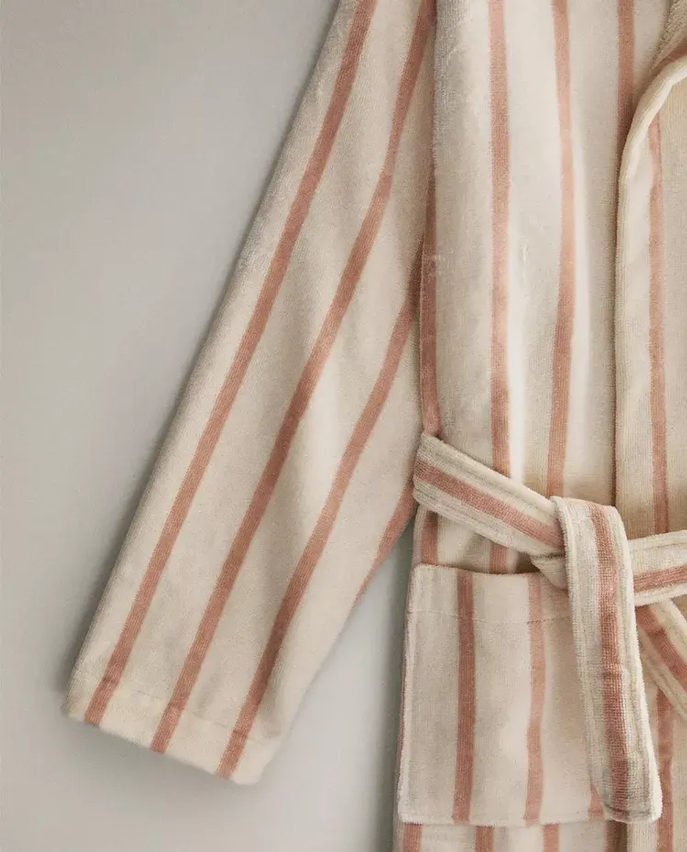 ZARA HOME ДЕТСКИЙ БАННЫЙ ХАЛАТ В ПОЛОСКУ, РОЗОВЫЙ